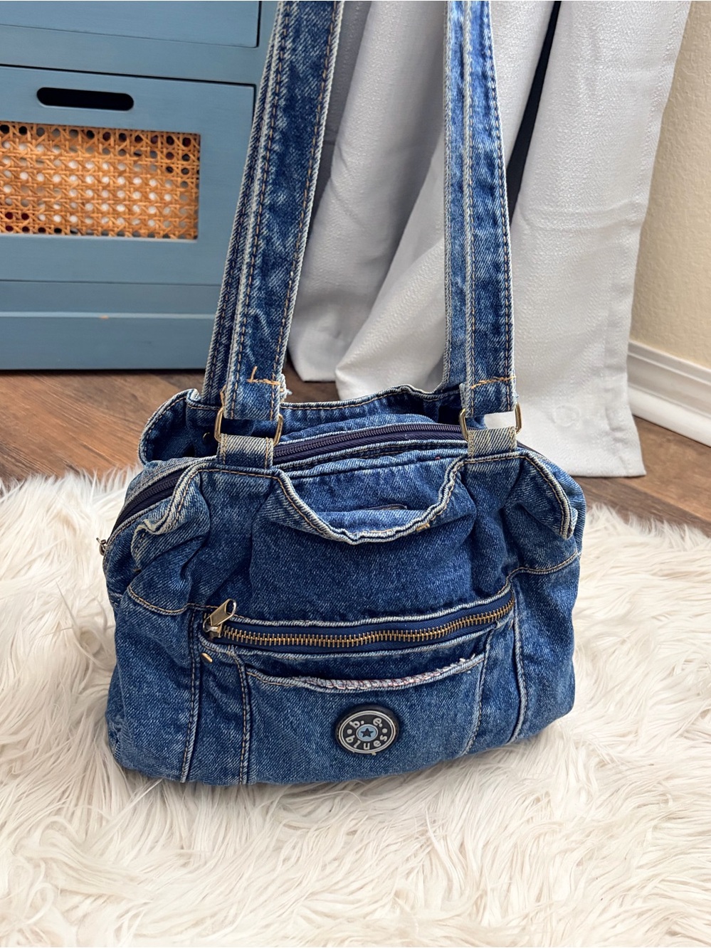 Denim Shoulder Bag - Blue Women's Tote - Picture 17 of 17